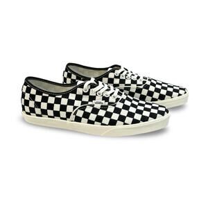 Vans Authentic Lowpro Embroidered Black Check Sneakers Women 9.5 / Men 8 Rare